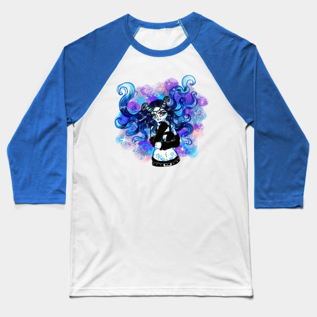 Galaxy Girl Baseball T-Shirt by LittleGreenHat